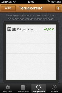 MoneyBook terugkerend